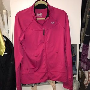 Under armour size medium zip up. Pink